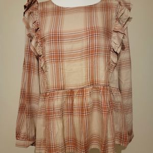 Loft plaid blouse LP NWT